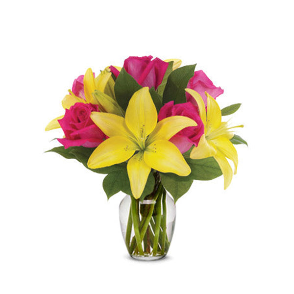 Pink Rose and Lilly Liaison